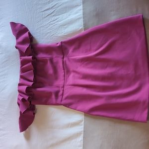 French Connection Off Shoulder Ruffled Sleeveless Mini Dress